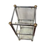 Chrome-plated glass table, shelf, Signal, 1990s.