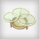 German rattan & glass coffee table by Flechtatelier Schütz - 1970s