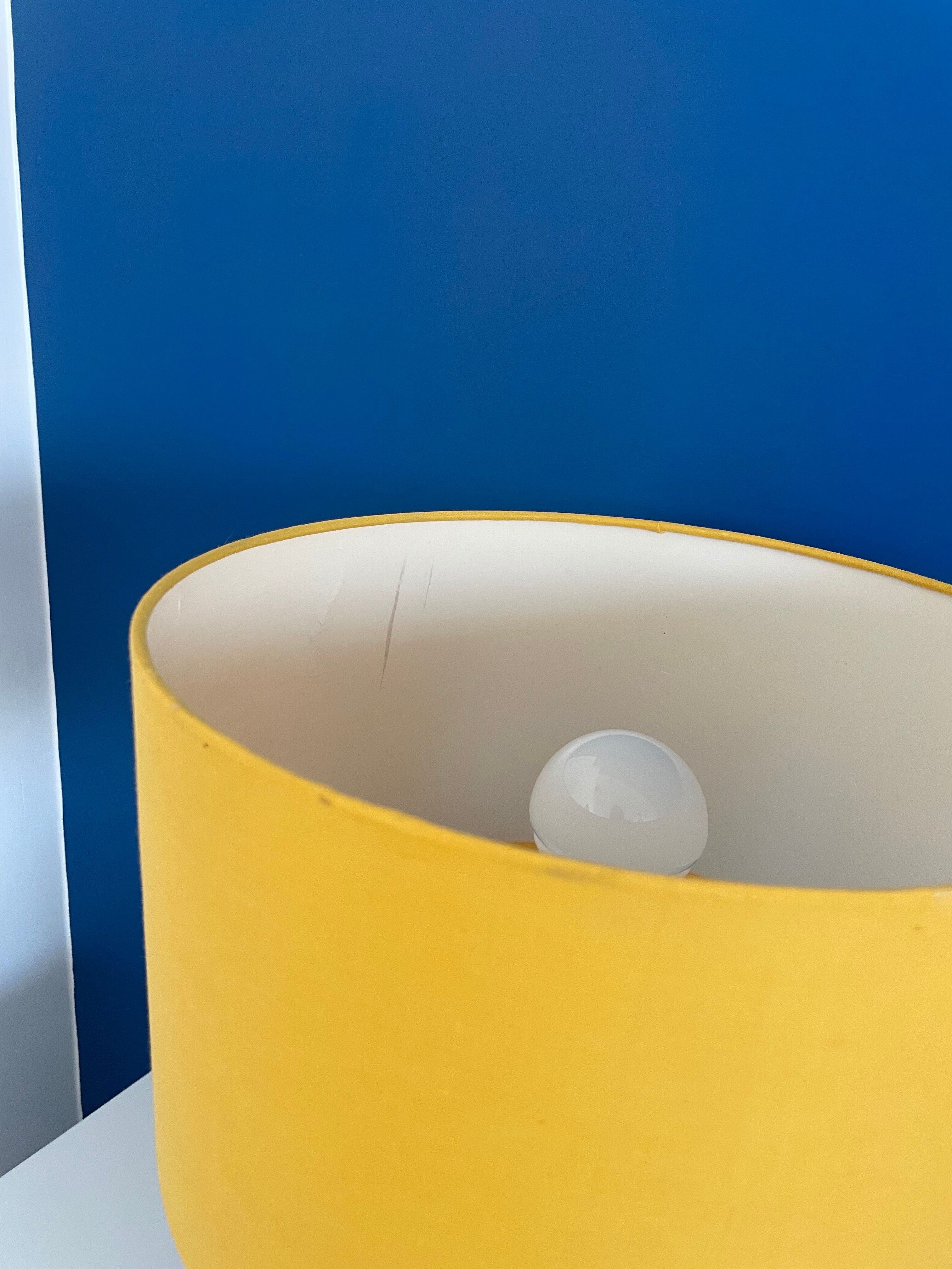 Metallic and yellow lamp