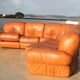 Modular sofa in "fawn" leather, Italy, circa 1970