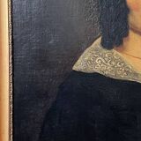 Ancien tableau portrait peinture à l’huile vers 1840