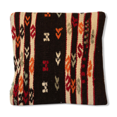 Black cream wool kilim cushion cover hand made scatter pillow