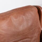 Canapé Wing en cuir cognac moderne danois des années 1970