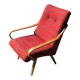 Vintage Czechoslovak armchair in wood and multicoloured fabric by Jaroslav Smidek (1960s)