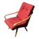 Vintage Czechoslovak armchair in wood and multicoloured fabric by Jaroslav Smidek (1960s)
