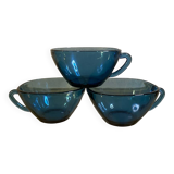 Tasse à café bleues transparentes 70s