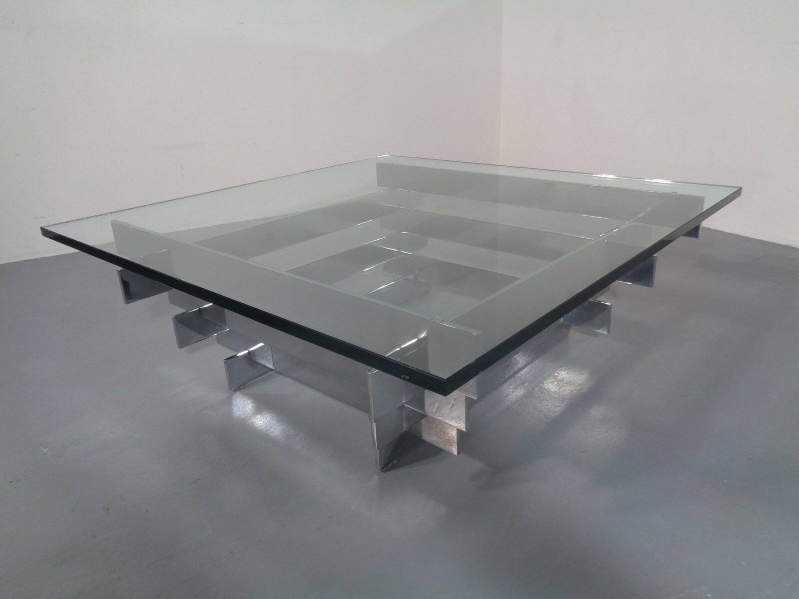 Sculptural Chrome Coffee Table by David Hicks, Italy, 1960s