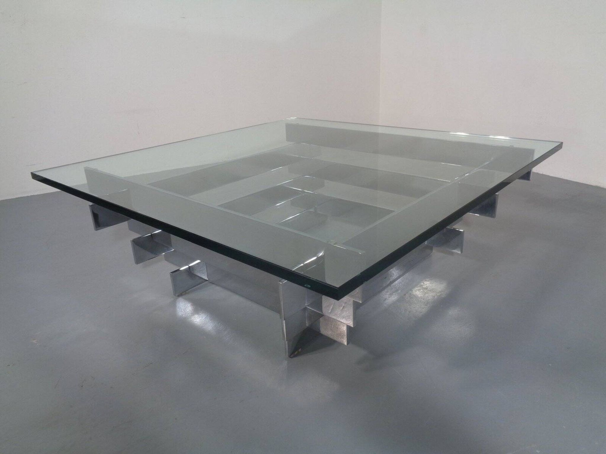 Sculptural Chrome Coffee Table by David Hicks, Italy, 1960s