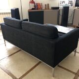 Canapé Florence Knoll 2 places gris anthracite