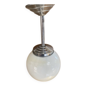 Suspension boule en opaline - blanche