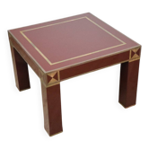 Table basse Jean-Claude Mahey en bois laqué et laiton, 1970