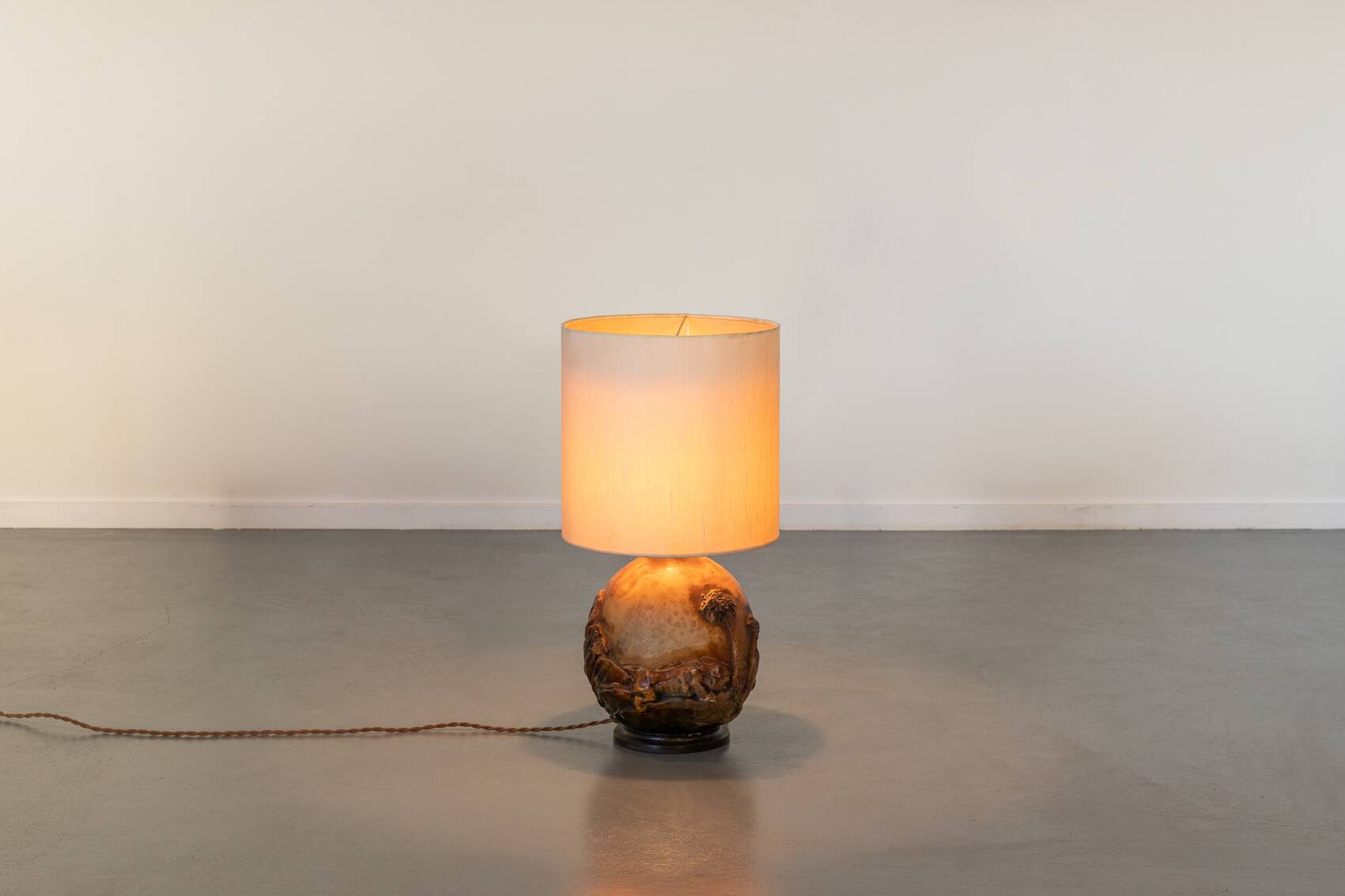 Vintage Danish ceramic relief table lamp, 1960’s