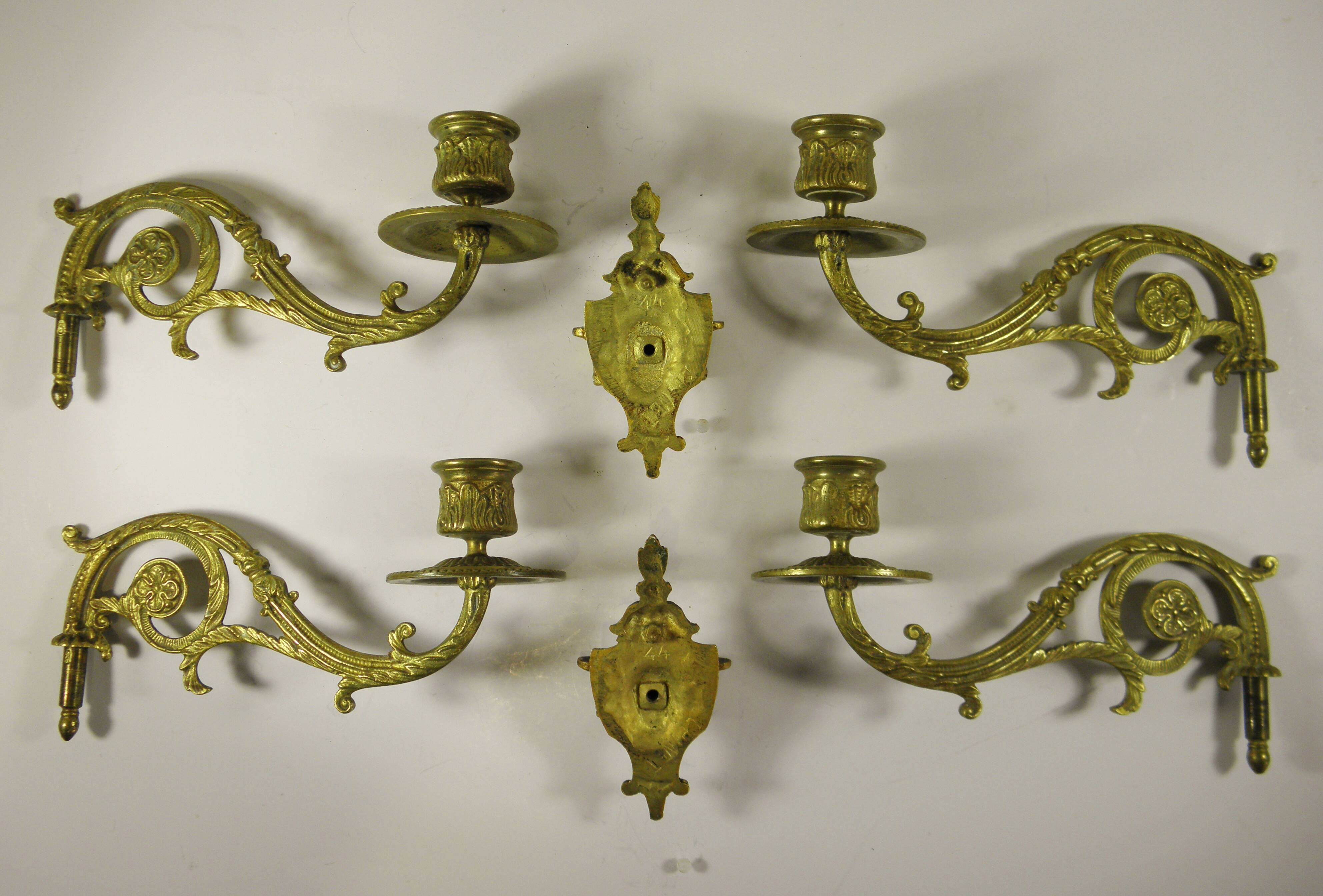 PAIR OF BRONZE WALL LIGHTS/CHANDELIERS