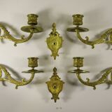 PAIR OF BRONZE WALL LIGHTS/CHANDELIERS