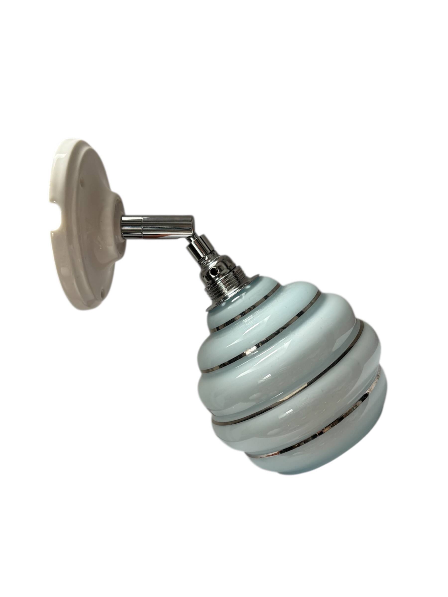 Blue and silver wall light