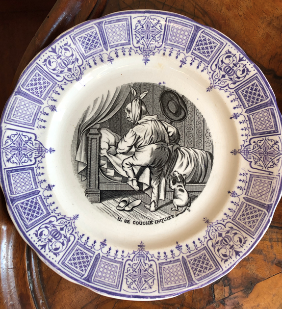 Lot of three plates Sarreguemines