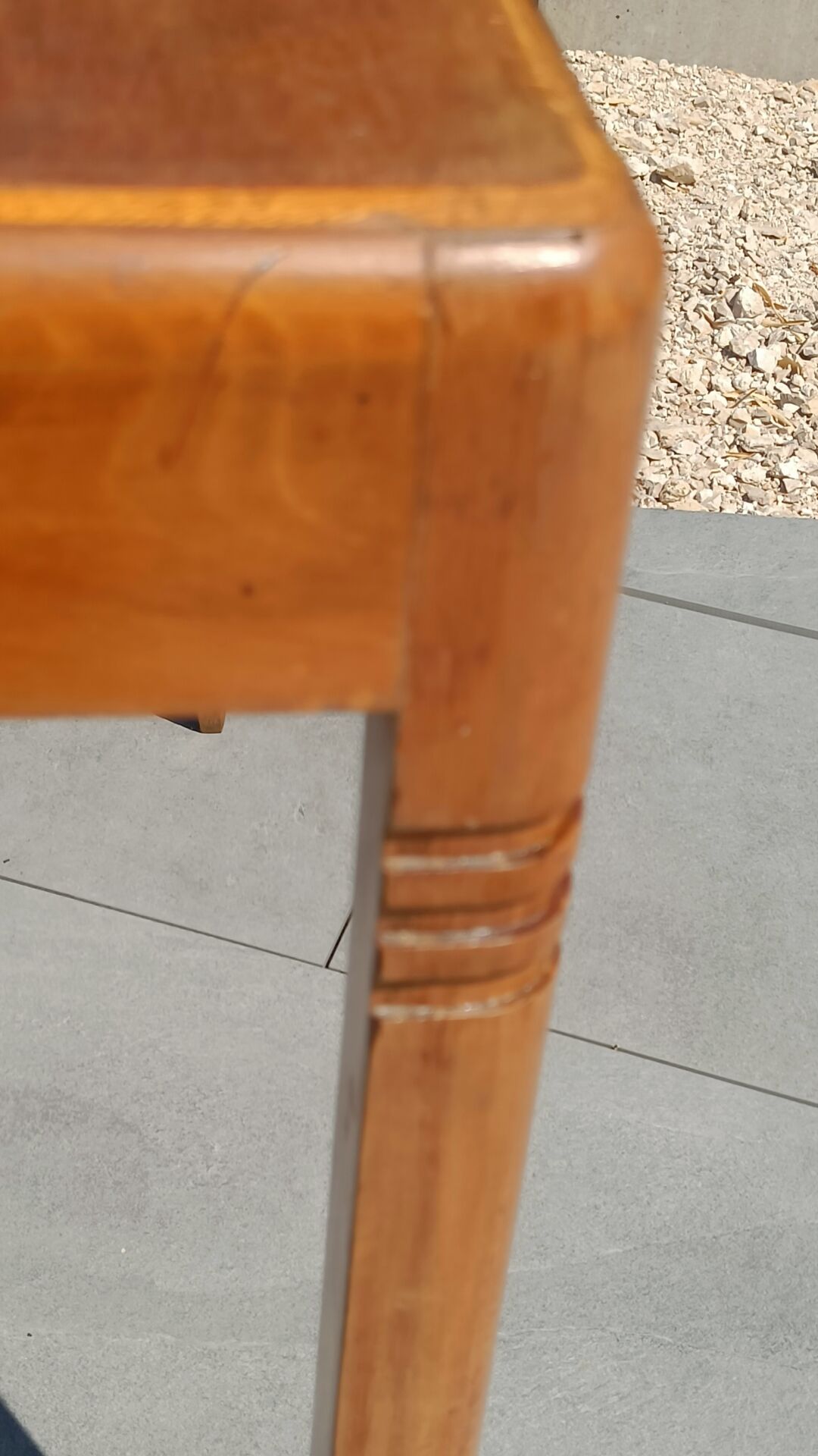 Vintage Scandinavian-style wooden table with drawer, 1950s-60s.