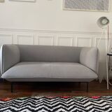 Light gray fabric 2-seater sofa