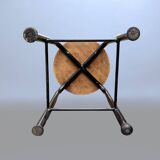 Vintage industrial stool in wood and metal