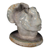 Art Deco ceramic animal sculpture, White Turkey, circa 1930