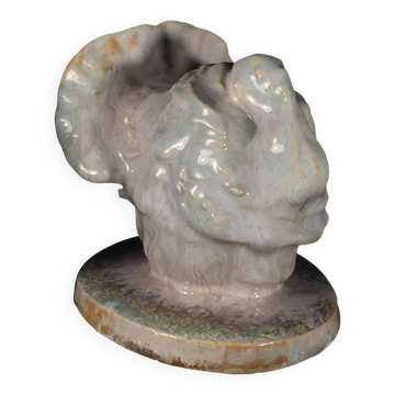 Art Deco ceramic animal sculpture, White Turkey, circa 1930