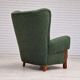 1960s, scandinavian design, restored high-back recliner, oak wood.