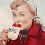 Viandox Pin up 1950s enamelled sheet metal plate