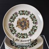 6 cheese plates in earthenware from Gien in good condition.