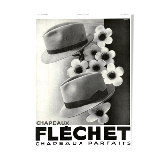 Vintage poster 30s Chapeau Fléchet