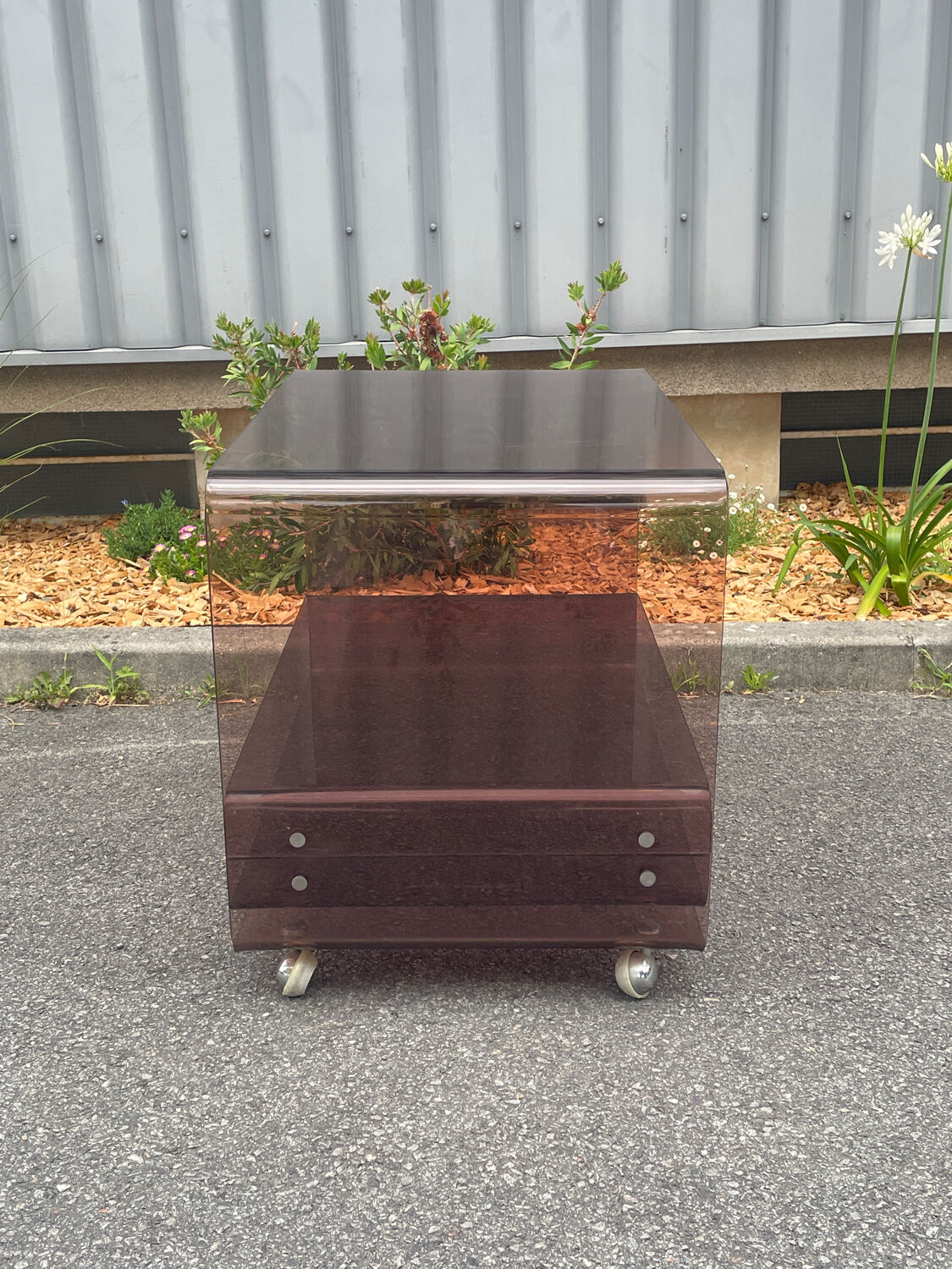 Smoked Plexiglass furniture by Éric Maville