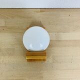 Pine and opaline globe wall lamp from the 70s
