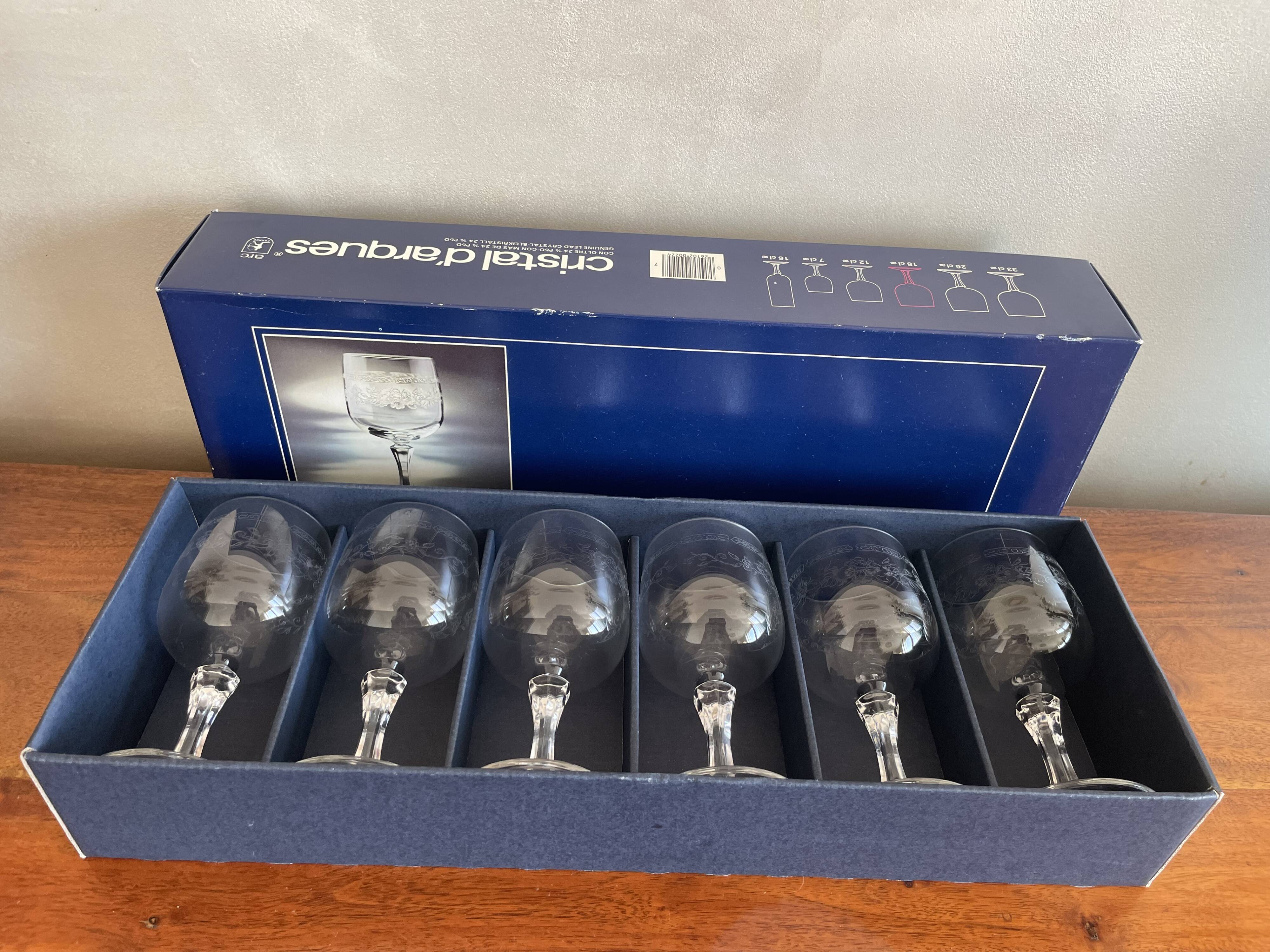 6 Matignon crystal wine glasses