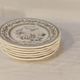 Series of 6 earthenware dessert plates by GIEN models Fables by Lafontaine