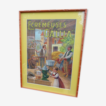 Affiche originale  écremeuses  Gallia 1920