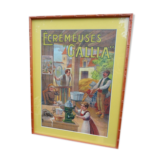 Affiche originale  écremeuses  Gallia 1920