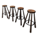 Vintage Spanish leather barstools 'Brutalism'