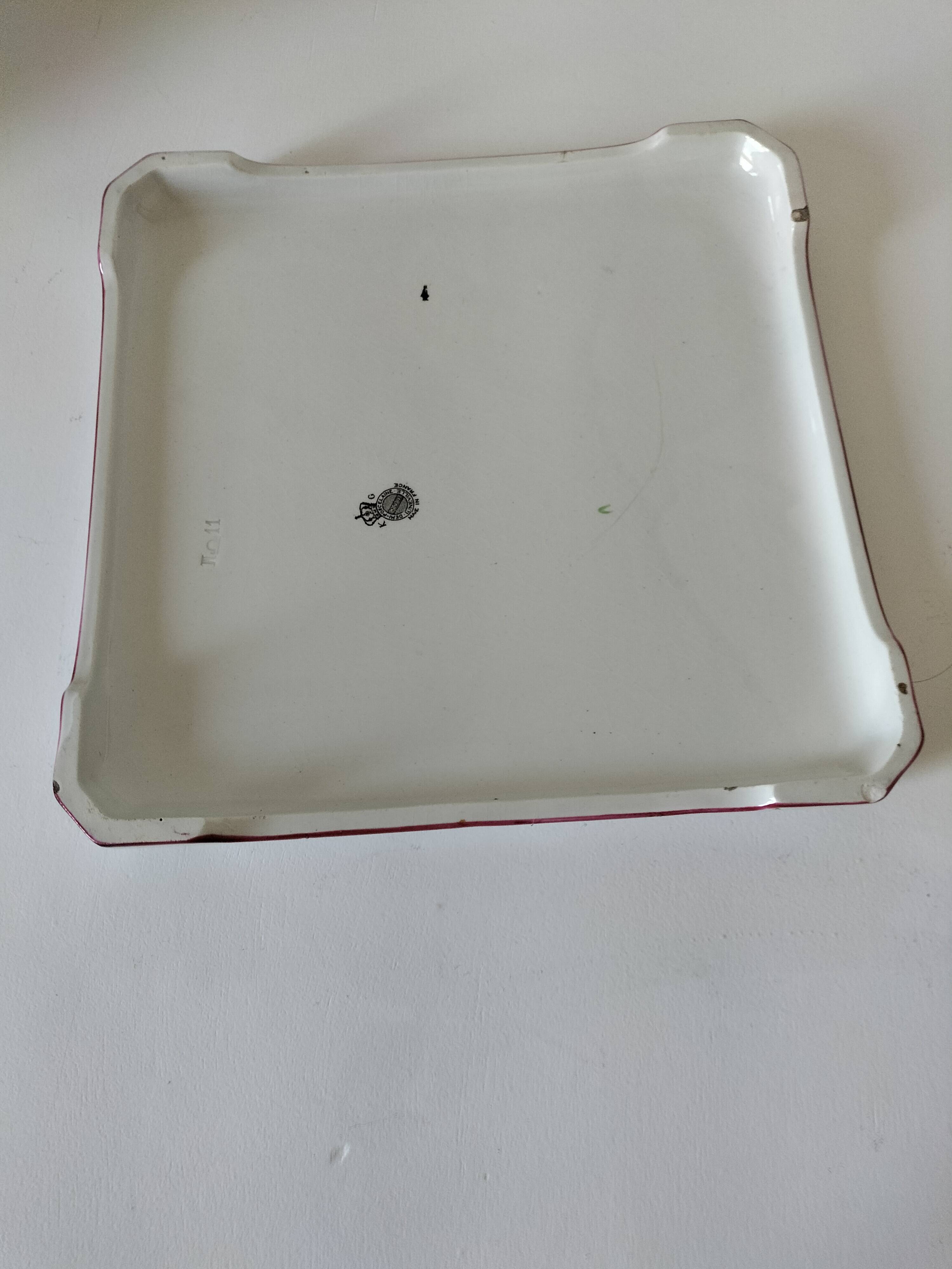 Antique KG Lunéville trivet – Hand-decorated floral design