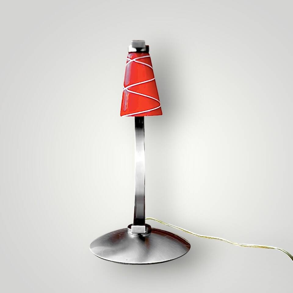 Curved retro-futuristic design lamp – Massive – 1990s