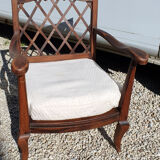 Armchair back with braces