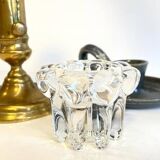 3 candlesticks in vintage brass and crystal