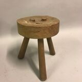 Two raw tripod stools