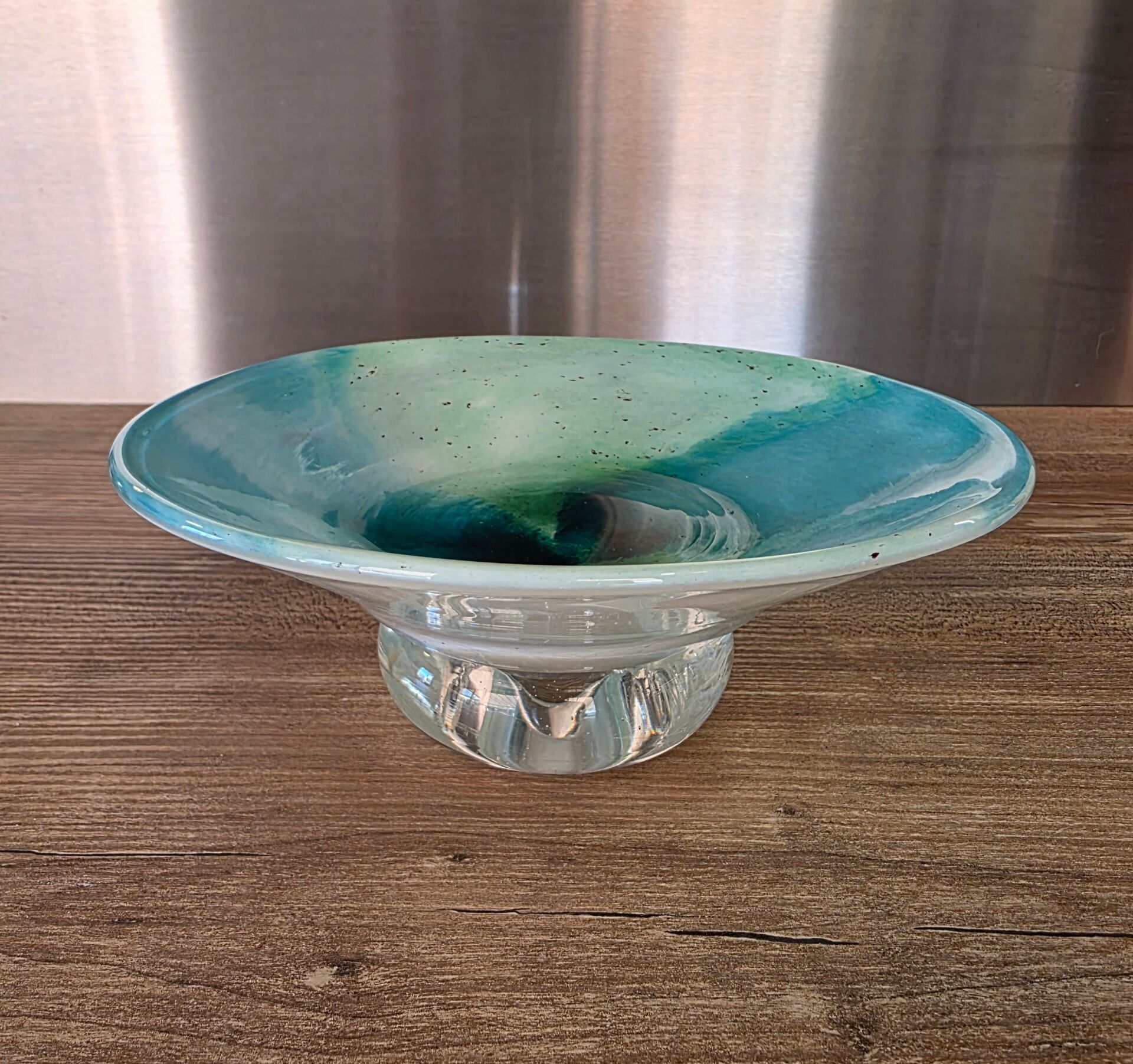 Blown glass art bowl signed by Georges Castellino