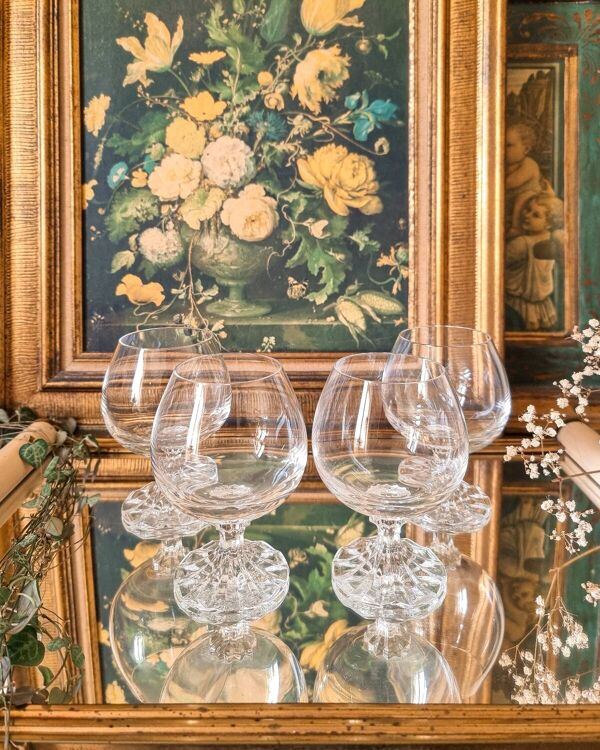 4 verres à cognac, cristal, Villeroy et Boch