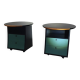 Ensemble Giorgetti 1990 par Umberto Asnago / tables de chevet / tables d'appoint