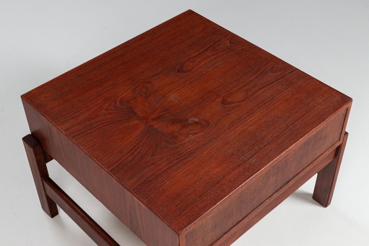 Illum Wikkelso side table in teak Hjorring Mobel Denmark 1960