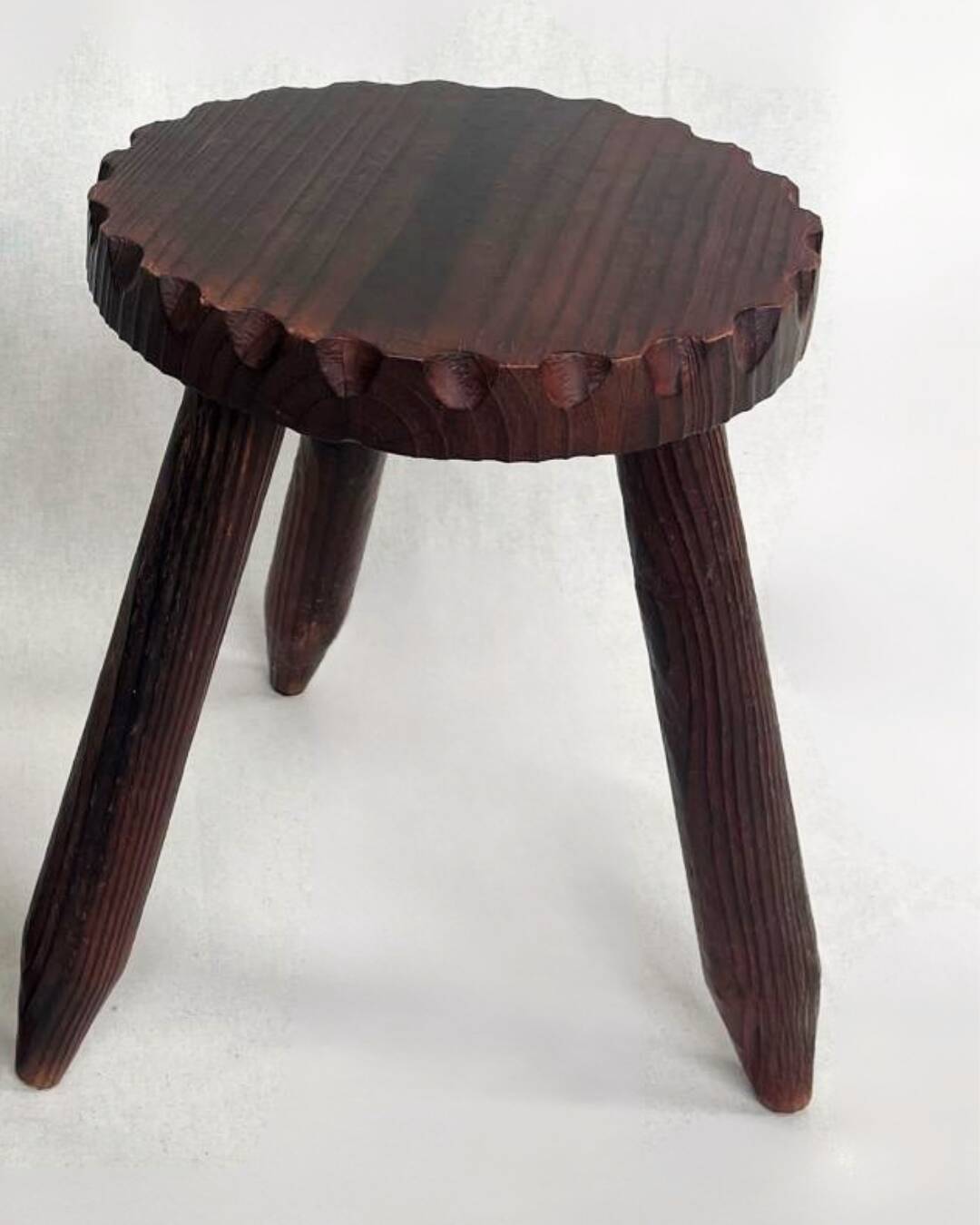 tripod stool with raw charm