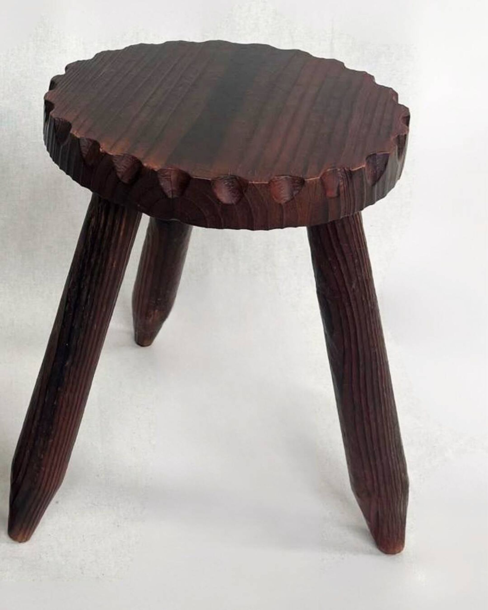 tripod stool with raw charm