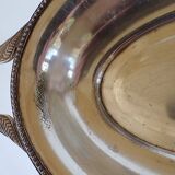 Oval silver-plated metal serving dish/basket/basket