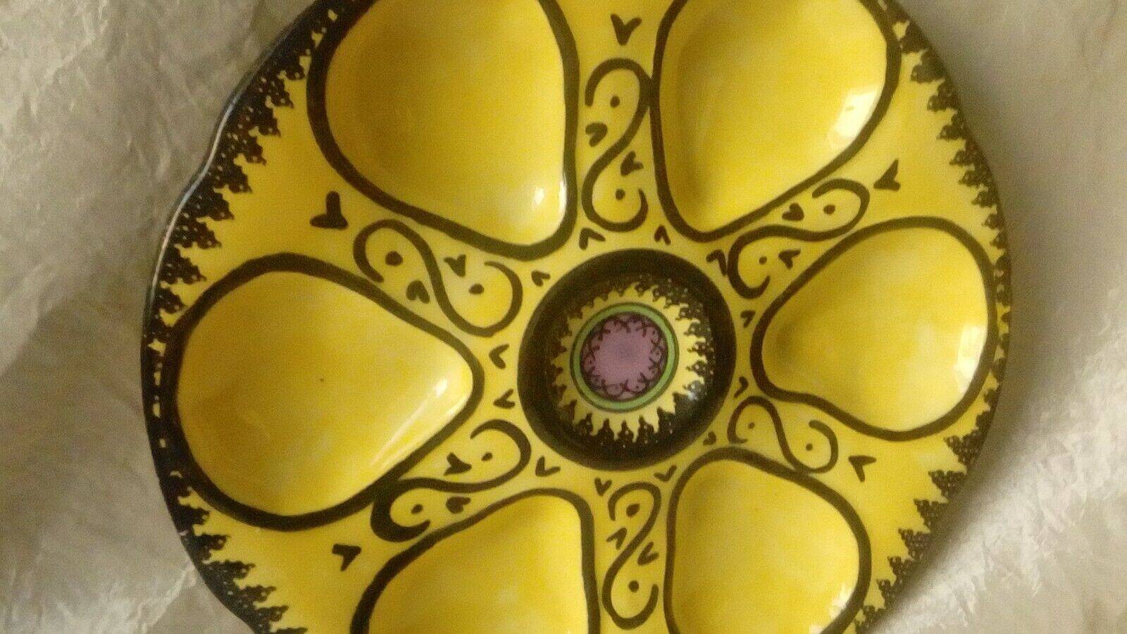 Oyster plate in HB Quimper earthenware