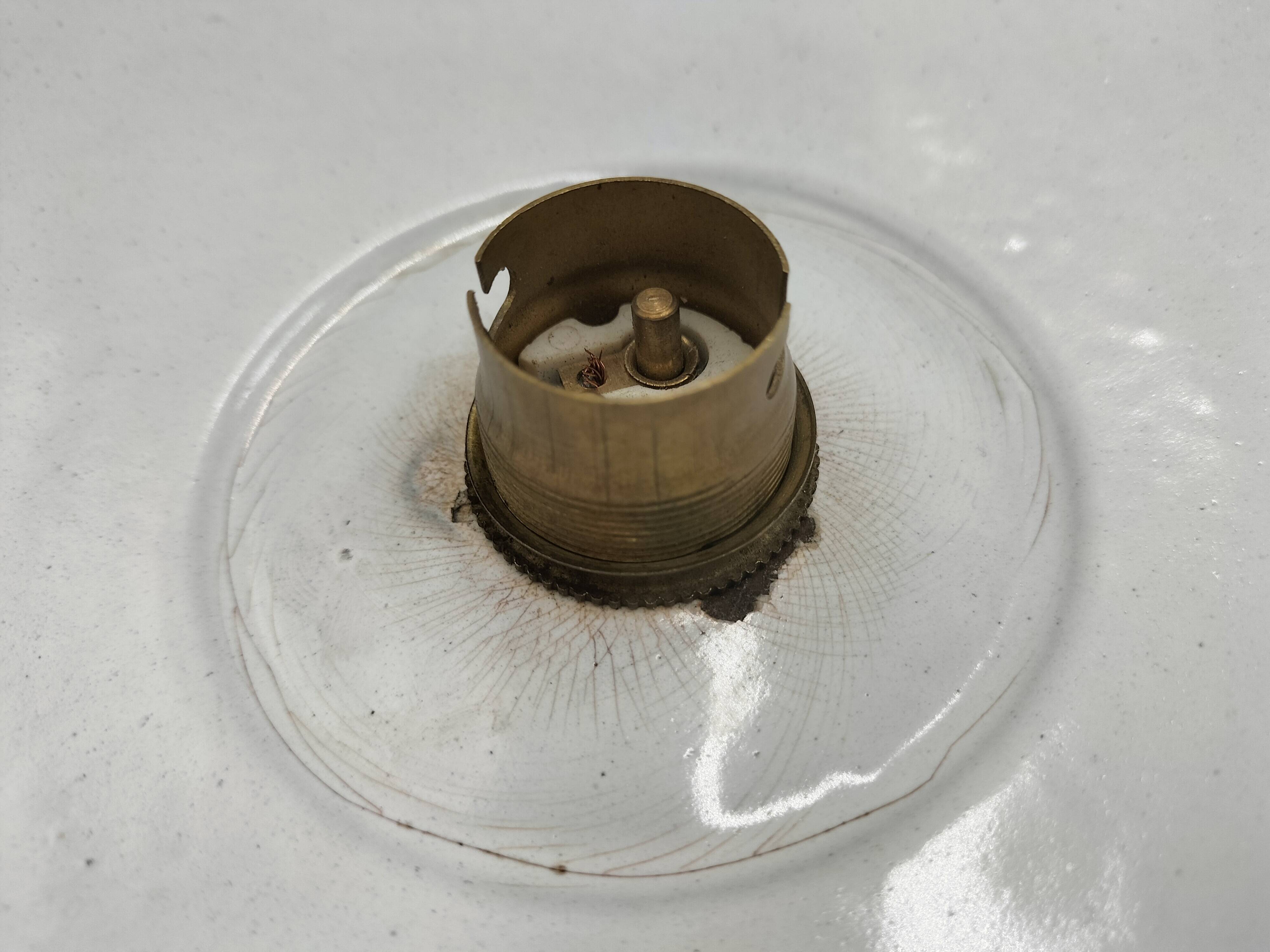 Enameled sheet metal pendant lights